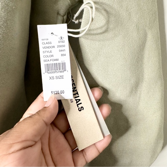 Essentials Green 1/2 Zip Pullover Sweatshirt - Picture 6 of 10